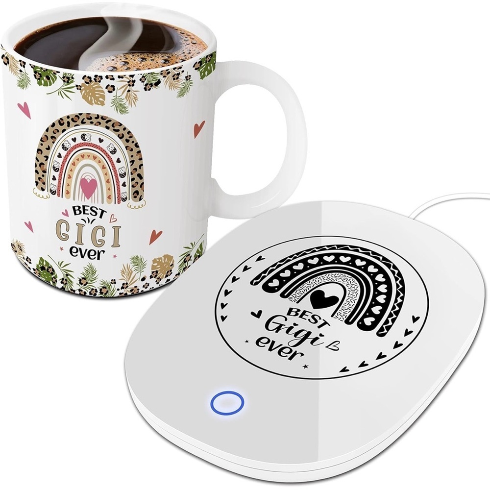 Gigi Mug & Warmer Set – Rainbow Heart Design | Grandma Gift, Christmas Gift NWT - Picture 6 of 8